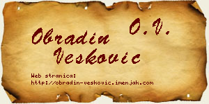 Obradin Vesković vizit kartica